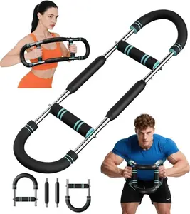 Arm Trainer, 60-120lb Adjustable Chest Workout Equipment, Arm Trainer, Arm Strength Trainer, Portable Power Twister Bar,Portable Spring Resistance for Home Workout Equipment