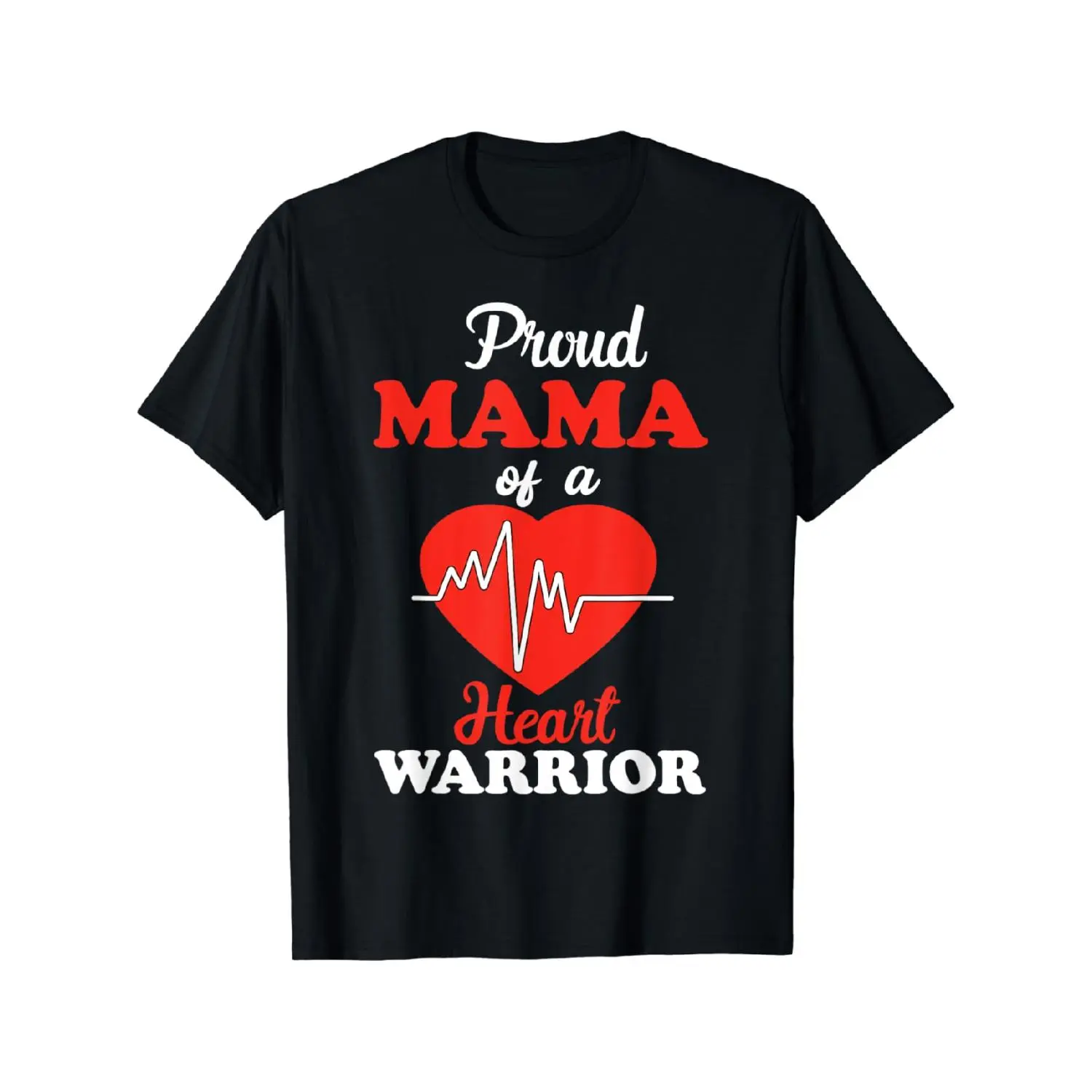 Men's Heart Warrior Mama Graphic T-Shirt - Casual Round Neck Loose Short-Sleeve Top, High-Detail CHD Awareness Print, Soft Breathable All Seasons Fabric, Machine Washable Menswear Tee