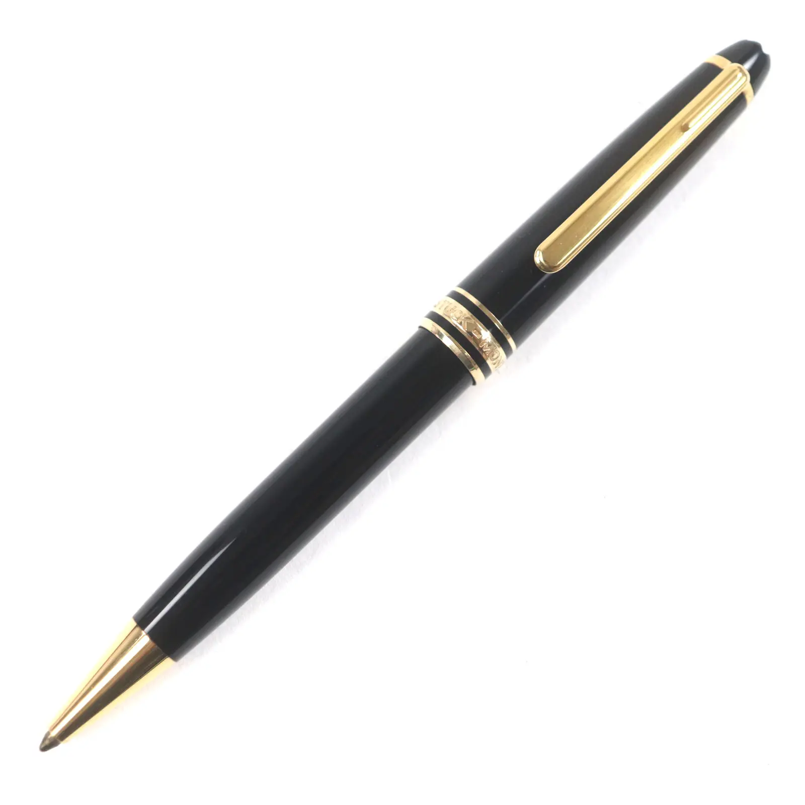 Pre-owned Montblanc Stainless Small Leather Goods Meisterstuck Ballpoint Pen