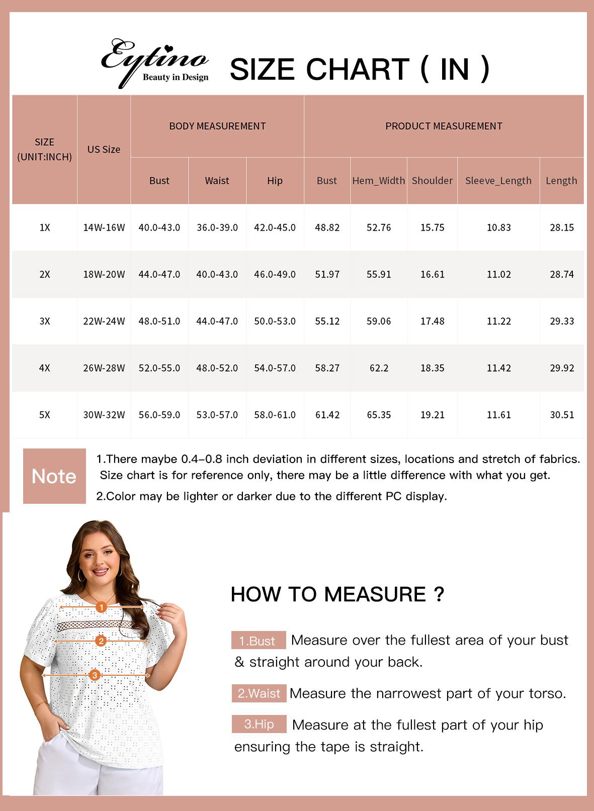 Eytino Plus Size Tops for Women Crewneck Puff Short Sleeve Summer Loose Casual Tshirts Blouse(1X-5X) Eytino Plus Size Tops for Women Crewneck Puff Short Sleeve Summer Loose Casual Tshirts Blouse(1X-5X)