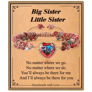 Jasper Stone Bracelet for Mom, Daughter, Grandma, Aunt, Sister – Adjustable Hand-Braided Gift Bracelet for Mother’s Day