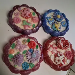 Mother's Day Scented Flower Bowl - Elegant Handcrafted Resin Bowl with Delightfully Scented Base Candle & Unique Flower Embeds