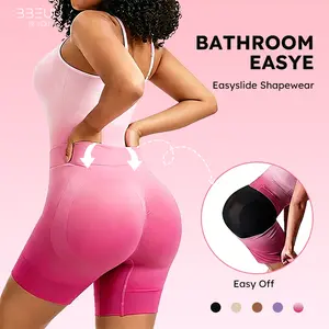 BBEUU Back-Opening Design Shapewear Tummy Control Butt Lifter Faja Back Pull Down Bodysuit Scruntch with Back Bone Support & Cotton Gusset for Women Postpartum Fajas Colombian Girdles Body Shaping Underwear Breathable & Comfortable for Daily Wear