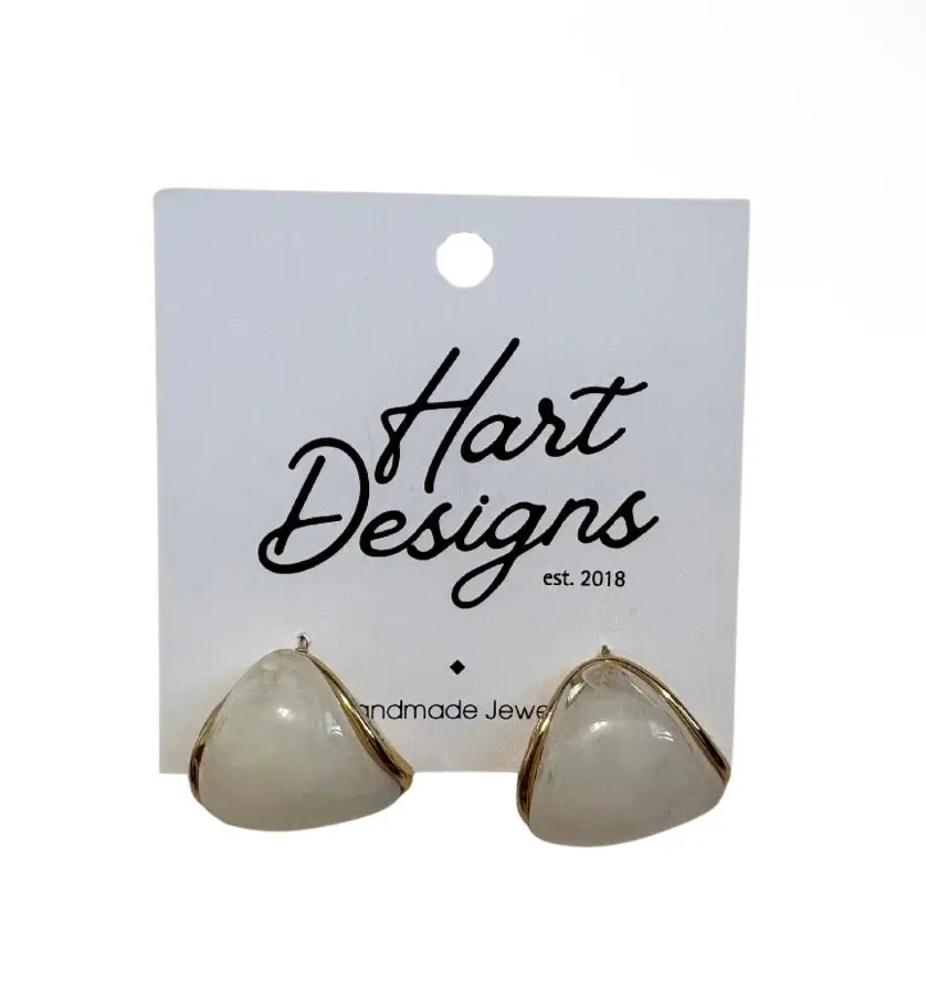 White Seashell Studs