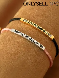 Stainless Steel & Bracelet, Adjustable 10 Inch Design, Custom Engraved Message, Elegant Style for All Occasions, High Quality Bracelet, Permanent Bracelet