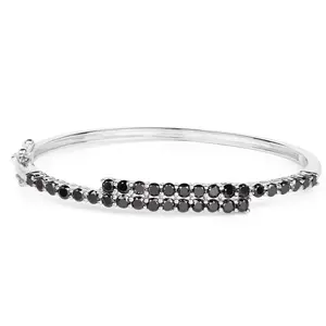 Genuine Black Bangle Diamond Bracelet