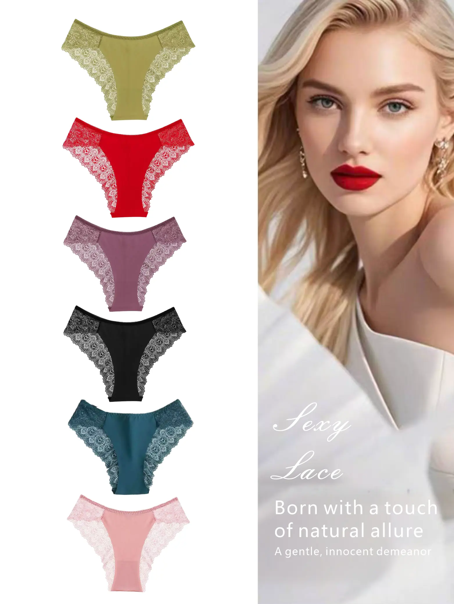12Piece Women's Lace thongs Low Rise Panty Set, Cotton Women's Underwear, Sexy No Show Soft Seamless Bikini Women's Underwear, Breathable Casual Daily Use womenswear cute size