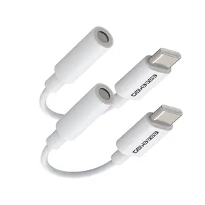 Type C to 3.5mm Female Headphone Jack Adapter, USB C to Aux Audio Dongle Cable Cord Compatible for iPhone iPad Samsung Galaxy Laptop Headset Earphone Speaker
