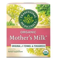 Traditional Medicinals Organic Mother’s Milk Herbal Tea for Nursing Support – Caffeine-Free Lactation Tea, 32 Tea Bags (Pack of 1)