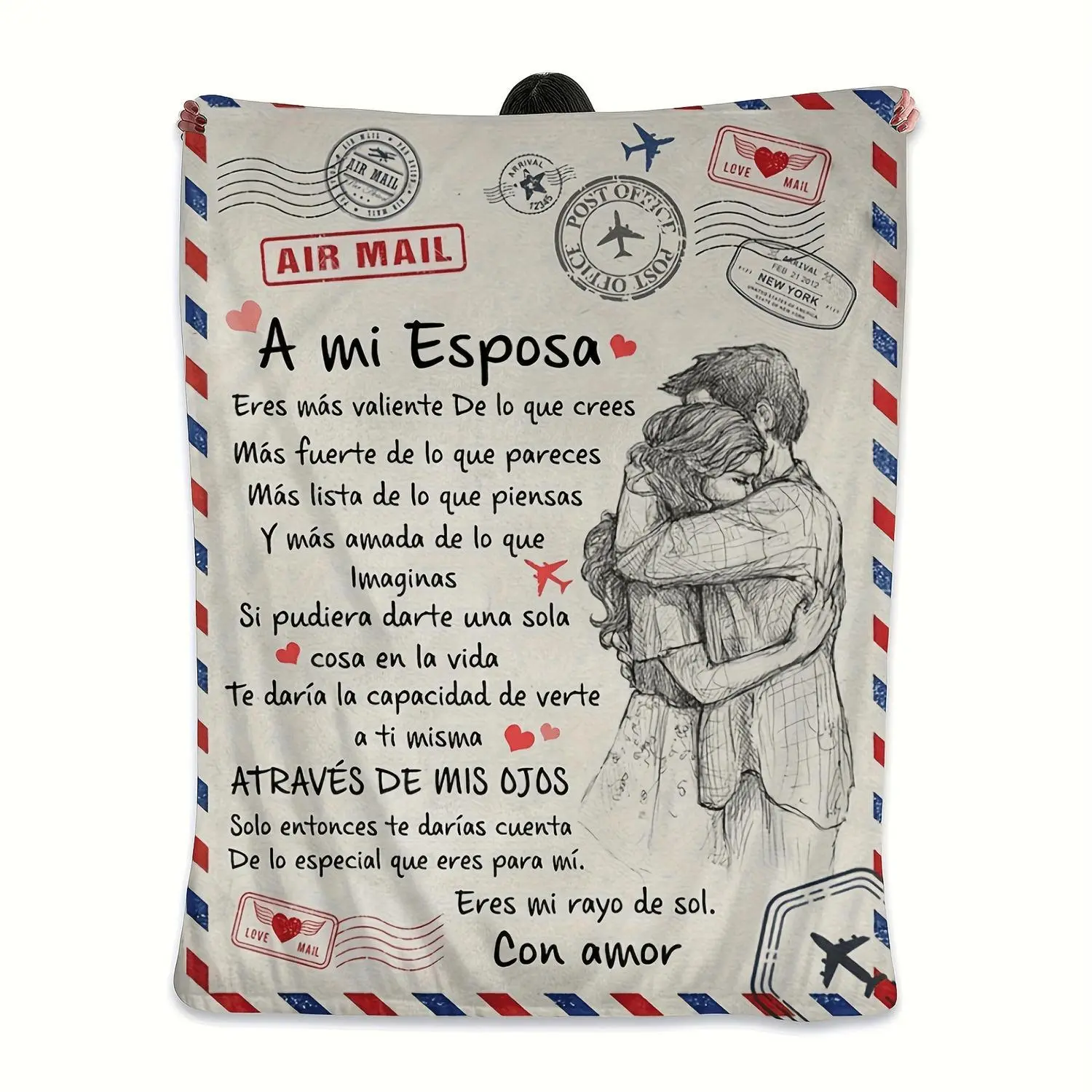 1pc A Mi Esposa Esposo Manta Loving Blanket for Wife Husband Blanket A Mi Novia Gift for Girlfriend