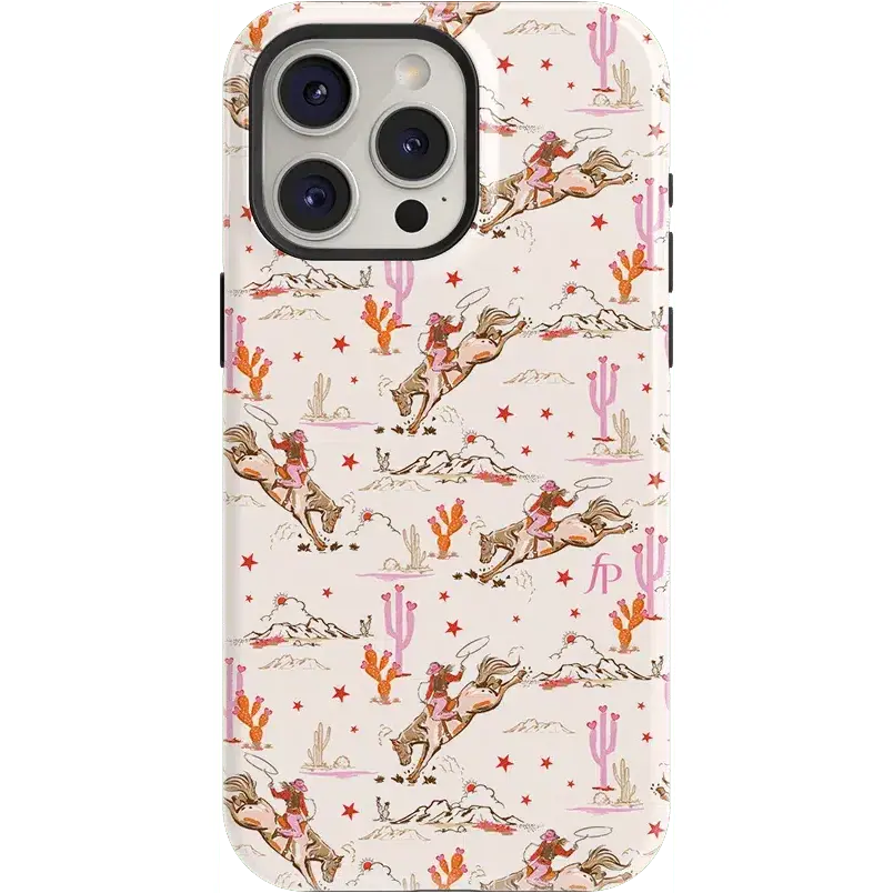 Cowgirl Canyon | FashionPass x Casely Shockproof Polycarbonate Phone Case, Protective Shell & Accessory for iPhone 17 ProMax, 16 Plus, 15 ProMax, 14 Pro, 13 Max, 12, 11 & Samsung S25 Edge, S24, S23, S22, S21, Note 20 Ultra, Fe, A71, A56, A36, Smartphone,,