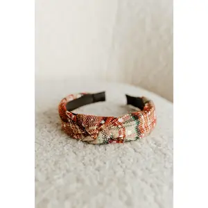 Unisex Adjustable Holiday Tartan Plaid Headband - Fashion Accessory for Festive Occasions, Adjustable Headband