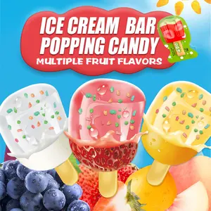 [Hot wax candy ice cream bar] The outer layer is wrapped in sour peach fudge, which contains jumping sugar, a variety of fruity flavors, cold and crispy! Christmas parties, classroom sharing, Christmas gifts for teenagers and children,