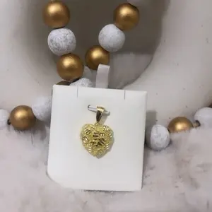 Gold Plated 18K Nugget Heart Pendant