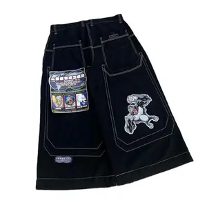 Cross-Border New American Hip-Hop Skateboard Loose Wide-Leg Jeans for Teen Boys – High Street Trendy Printed Casual Denim Pants