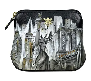 Anushcka Painted Leather Multi-Purpose Zip Pouch