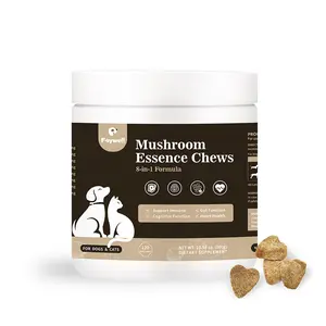 Mushroom Essence Chews Supplement for Dogs & Cats, 8-in-1  Formula for Immune, Cognitive and Heart Function, 120ct/300g