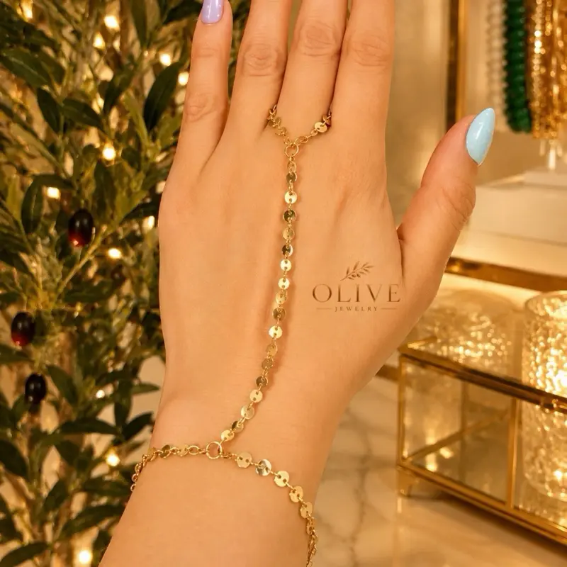 Olive Jewelry Aurora Hand Chain - Perfect for everyday wear brass non tarnish material