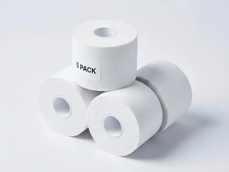 Athletic Tape,5 Pack White Sports Tape,Very Strong No Sticky Residue Wrist Ankle Tape for Gymnastics Boxing Lacrosse Climbing Hockey Bat Volleyball Tape
