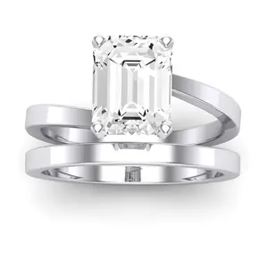 Zinnia Matching Band for Emerald Center (Band Only. Engagement Ring Not Included)