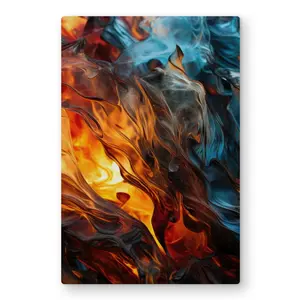 Conscious Sales C1MP2436O8B1WL 24 x 36 in. Crystallized Fire - Red Metal Print Wall Art - Vibrant Art