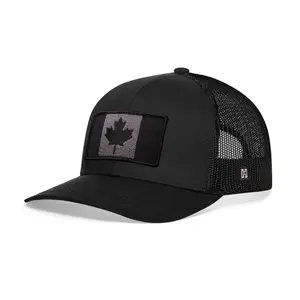 Canada Flag Trucker Hat  |  Black Canadian Tactical Snapback