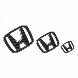3Pcs Car Front Grille Trunk Logo Sticker Decoration Accessories For Honda Civic 2019 2018 2017 2016 10th generation Styling