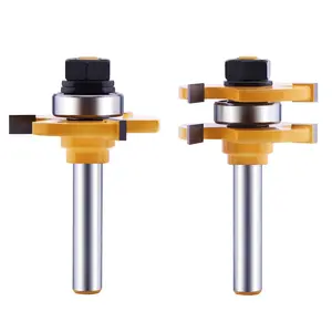 Tongue and Groove Router Bit Set (2 PCS) with 1/4 Inch Shank T Shape,  Milling   by  (Woodworking Tools for Home Improvement and DIY)