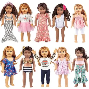 Doll Clothes, Compatible w 18" American Girl Dolls- 10 Different Outfits, 20pcs Total- Dresses, Bathing Suits, Hats, Hair Bands, Pants, Shirts