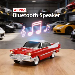 Bluetooth Semi Truck Speaker WS1965 – LED Lights, Moving Wheels, USB-C & AUX, FM Radio, Portable Loud Sound Car Design, Multiple Playback Options – Red/Blue/Black/White