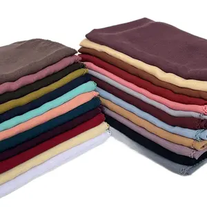 Dubai Plain Edge Embroidered Hijab Scarf - Elegant Everyday Wear & Special Occasions Accessory