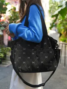 Women's Corduroy Large Capacity Tote Bag, Casual Tote Bag, Fashionable Shoulder Bag for Daily Use, Multi-Pocket Crossbody Handbag, Simple Durable Design