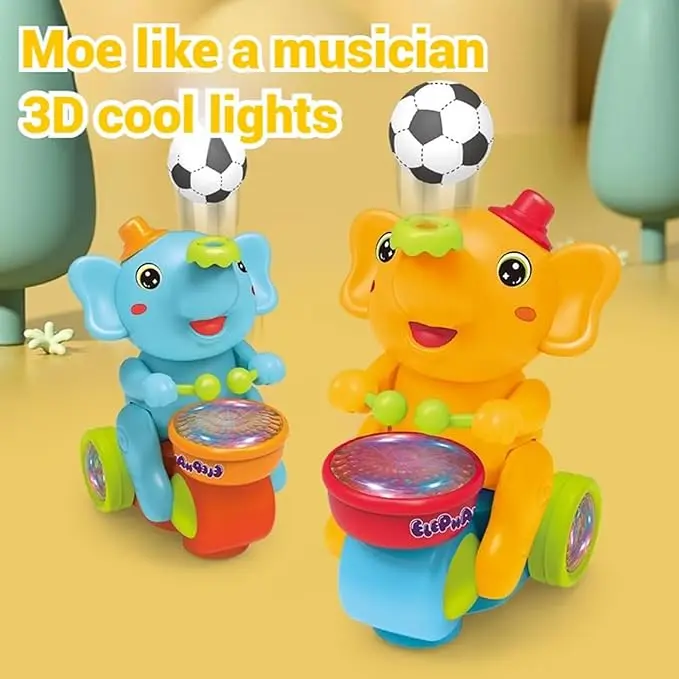 Toddlers' Interactive Foam Elephant Toy (1 Piece, 8x6x5 in) - Infant-Safe Educational Musical Toy with LED Lights, Realistic Sound Effects, Soft Drum, Sensory Learning Tools for 6+ Years, Strengthen Muscles