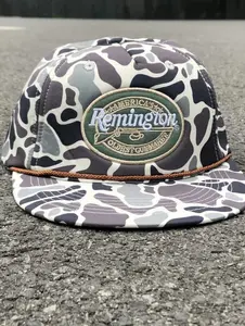 Remington Smokeshow Retro Vintage Camo Rope Brim SnapBack Hat - Freeship