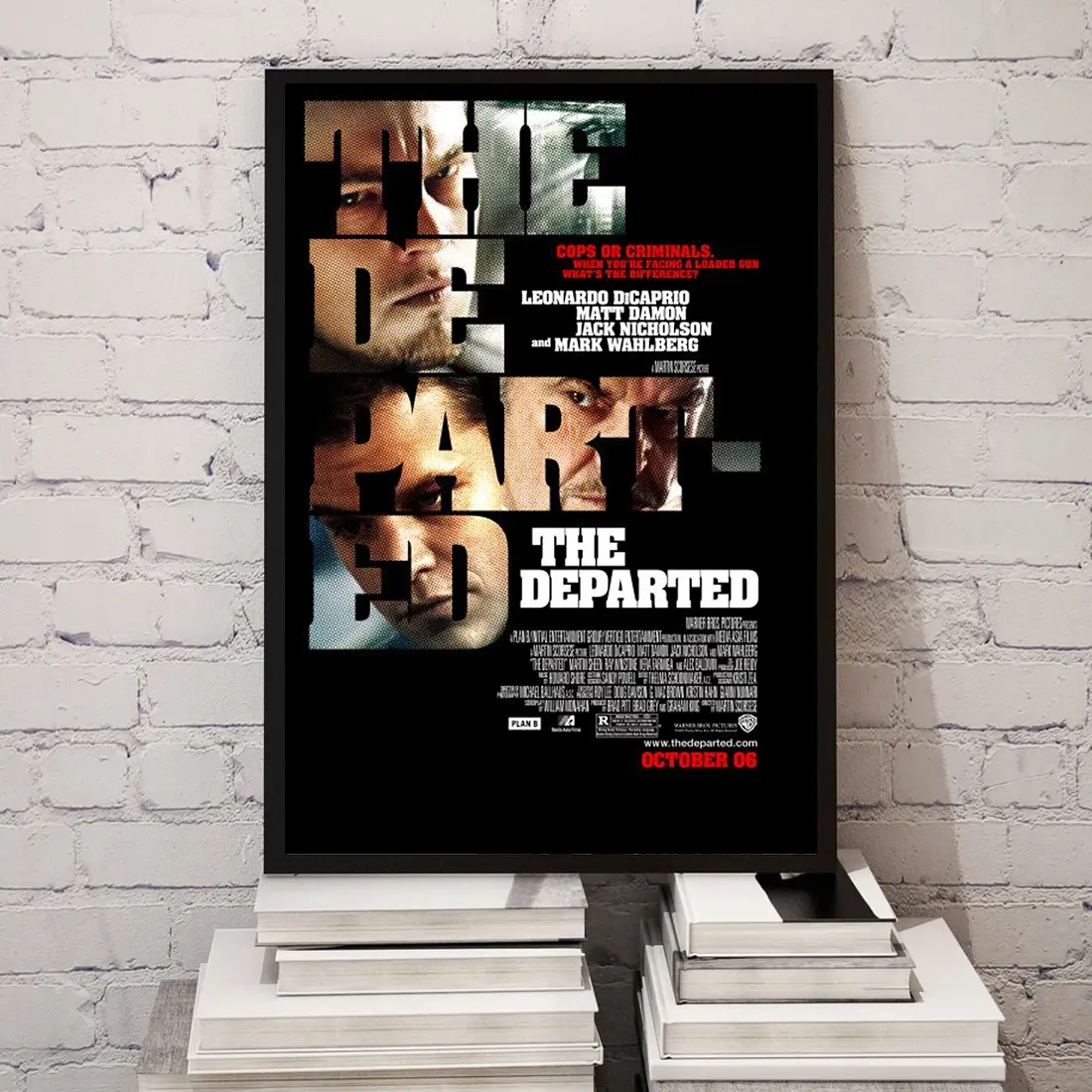The Departed Movie Poster, Alternative Movie Poster Prints, Martin Scorsese The Departed Posters, Leonardo DiCaprio and Jack Nicholson Posters