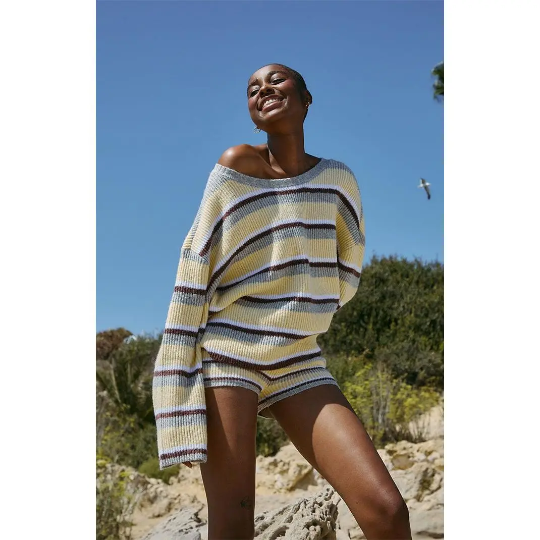 ANNAXPACSUN Women's Whimsy Crew Neck Oversized Sweater