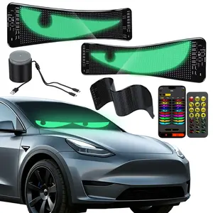 Quplavo Devil Eyes Light for Cars – 14.72''x3.62'' LED Eyes for Car Windshield | Perfect Sync, Programmable Patterns, App/Remote Control | for Sedans, SUVs, Medium Trucks – Custom Dynamic Sign (2-Pack)