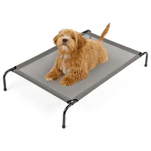 Elevated Dog Bed Gray 43"D x 26"W x 8"H Comfortable Pet Bed with Air Circulation Durable Material for Indoor Outdoor Use