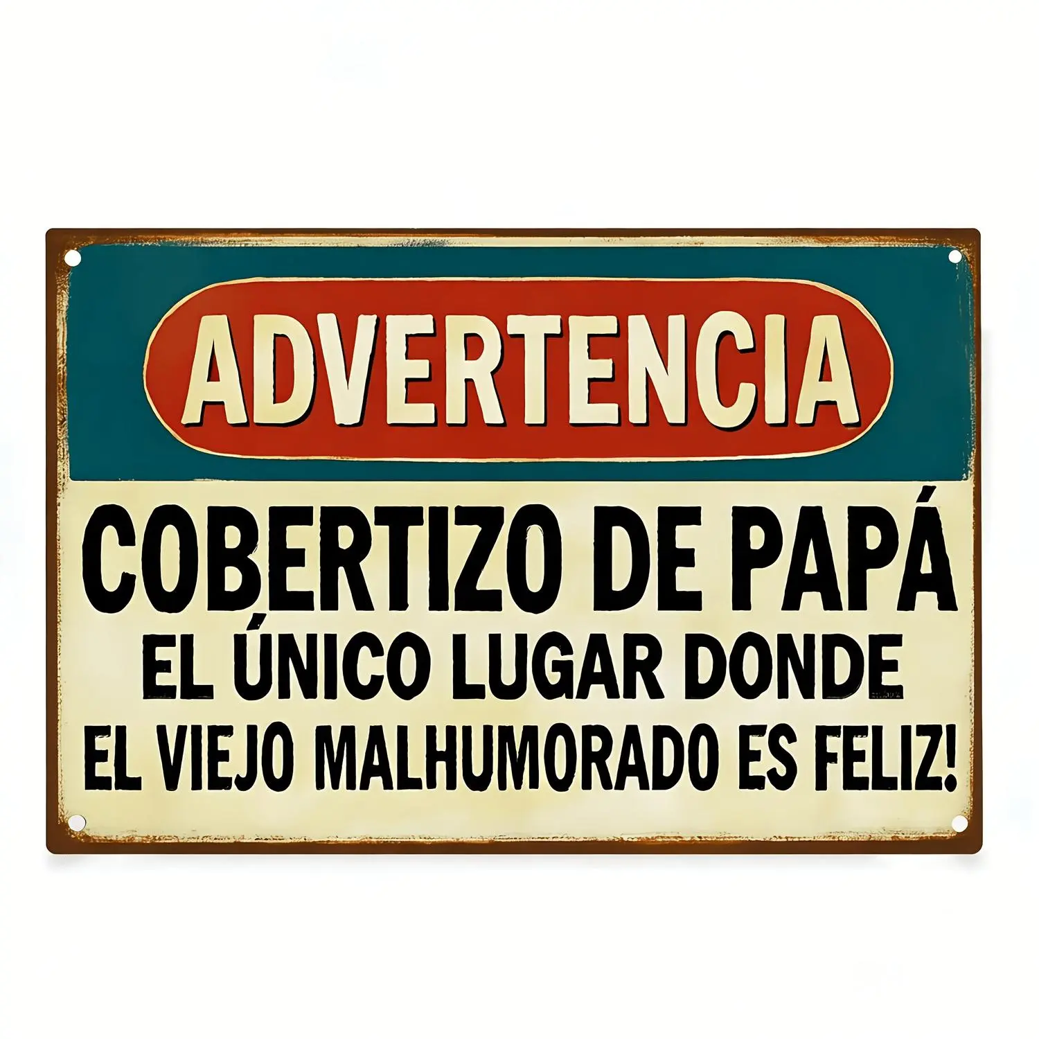 2D Plane, 1pc Metal Wall Art Sign, Home Wall Decoration Tin Hanging Board, Spanish Dad'S Shed, Suitable for Family, Garage, Man Cave, Ideal Gift for Friends, Holiday Gift, 7.8X11.8 Inches