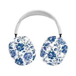 Casely AirPods Max Case | Snap-On Hard Shell Covers | Rose to Fame | Blue & White Rose Floral