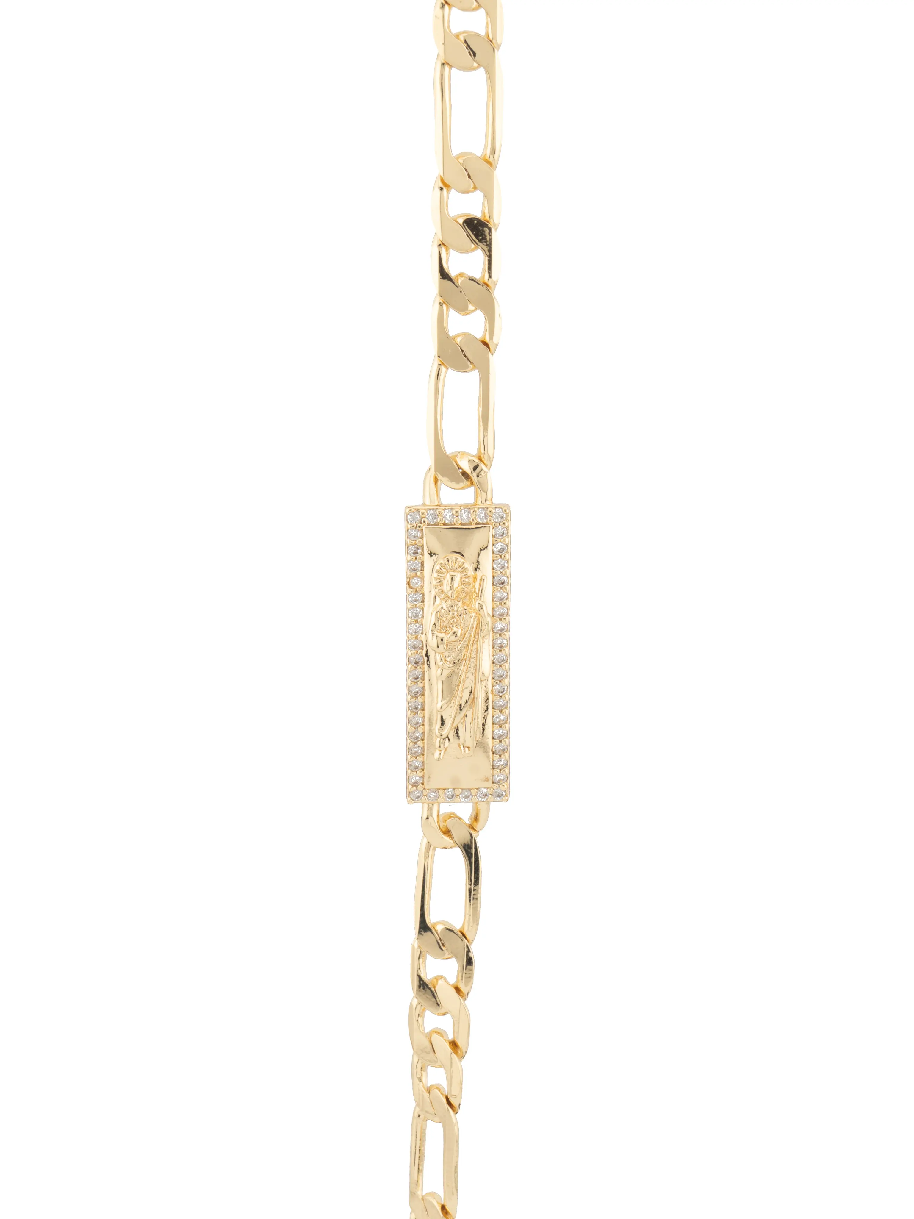 Gold-Plated Bangle Bracelet with St. Jude Medallion, 8-Inch Religious Jewelry, A Symbol of Hope and Faith for Daily Wear, Gold Bangle Bracelet