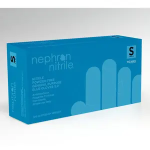 Nephron Powder-Free Nitrile General Purpose Disposable Gloves 100 for Various Household Cleaning and Pet Care Tasks - Synthetic