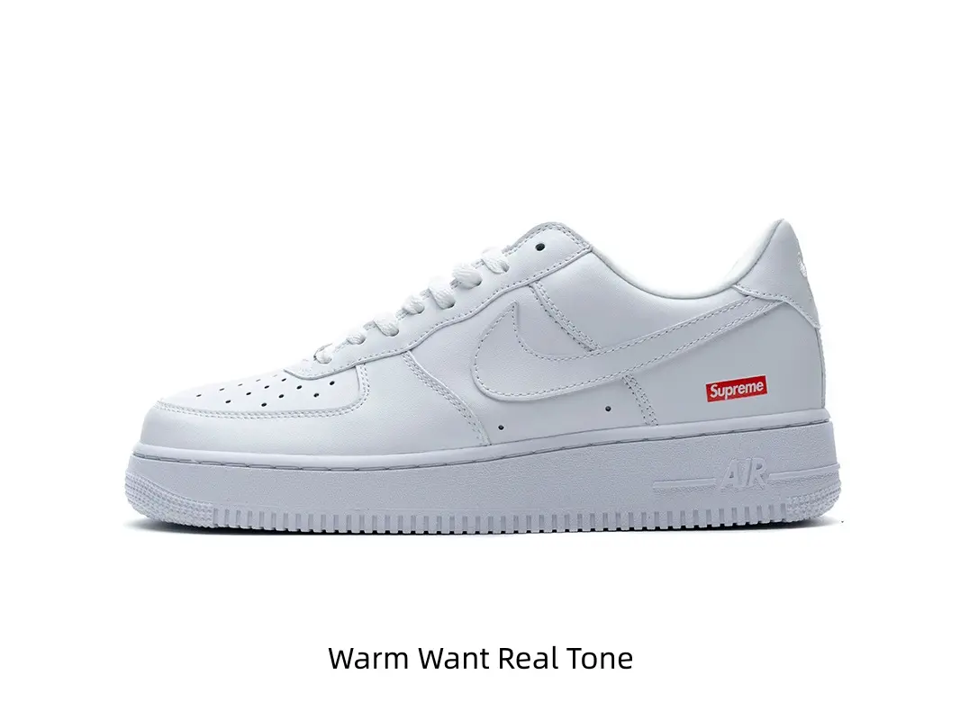 All pure white full grain leather lightweight casual low top sneakers with mini red square side label, foam cushioned midsole, easy clean leather fit daily commuting and minimalist all-white streetwear outfits