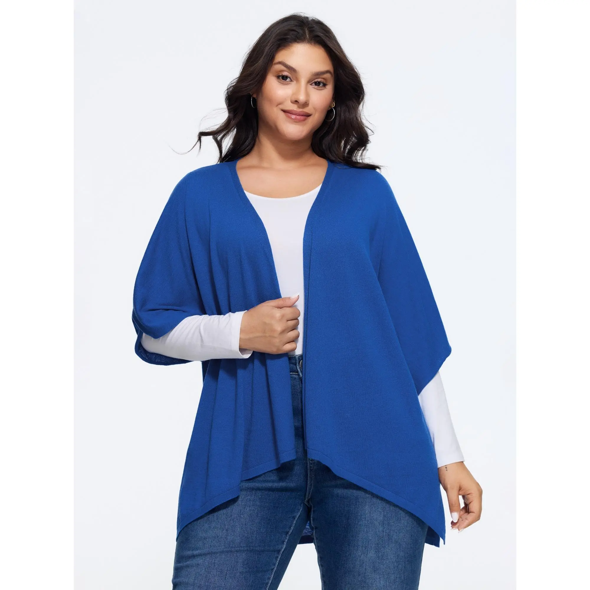 BloomChic Women's Plus Size Supersoft Batwing Sleeve Open Front Knit Cardigan [M-6X] for Back To School, Spotlight Day