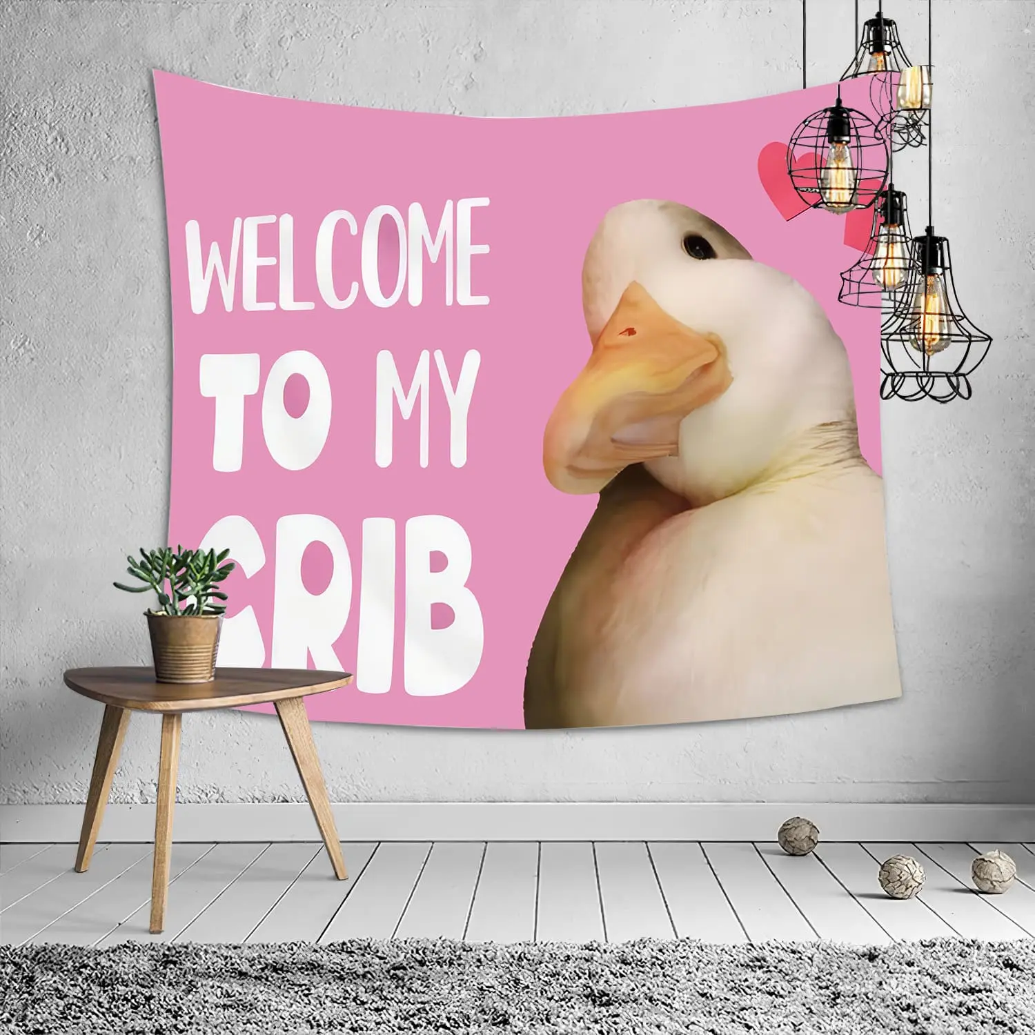 Funny Duck Pattern Welcome To My Grib Tapestry, Wall Hanging Decor Tapestry Wall Mural for Home Living Room Bedroom, Room Decor, Home Decor