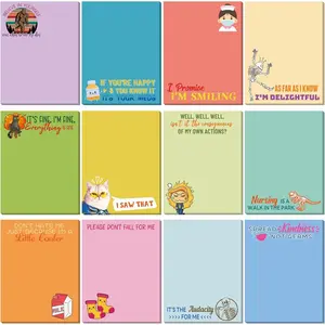 12 count Funny Nurse Sticky Notes Sarcastic  Notepad Cute Self Adhesive Nurse Notepad Office Supplies for Writing Notes Schedules Diary Lists Coworkers Gifts, 3x4 Inch (Fashion Style)