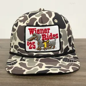 Wiener Rides 25 Cent Camo Patterned Patch Hat