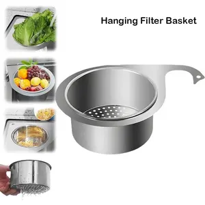 Stainless Steel Swan Sink Strainer Basket, 2025 New Multifunctional Kitchen Sink Drain Strainer Faucet Hanging Filter Basket, Corner Sink Strainer Basket for Kitchen Fruit Vegetable (1 Pack)