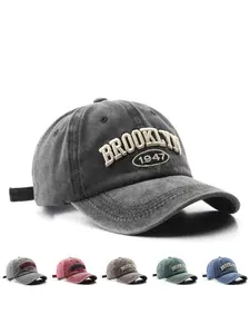 Unisex Brooklyn Washed Baseball Cap, Adjustable Sun Protection Casual Hat, Spring & Fall Outdoor Travel Beach Vacation