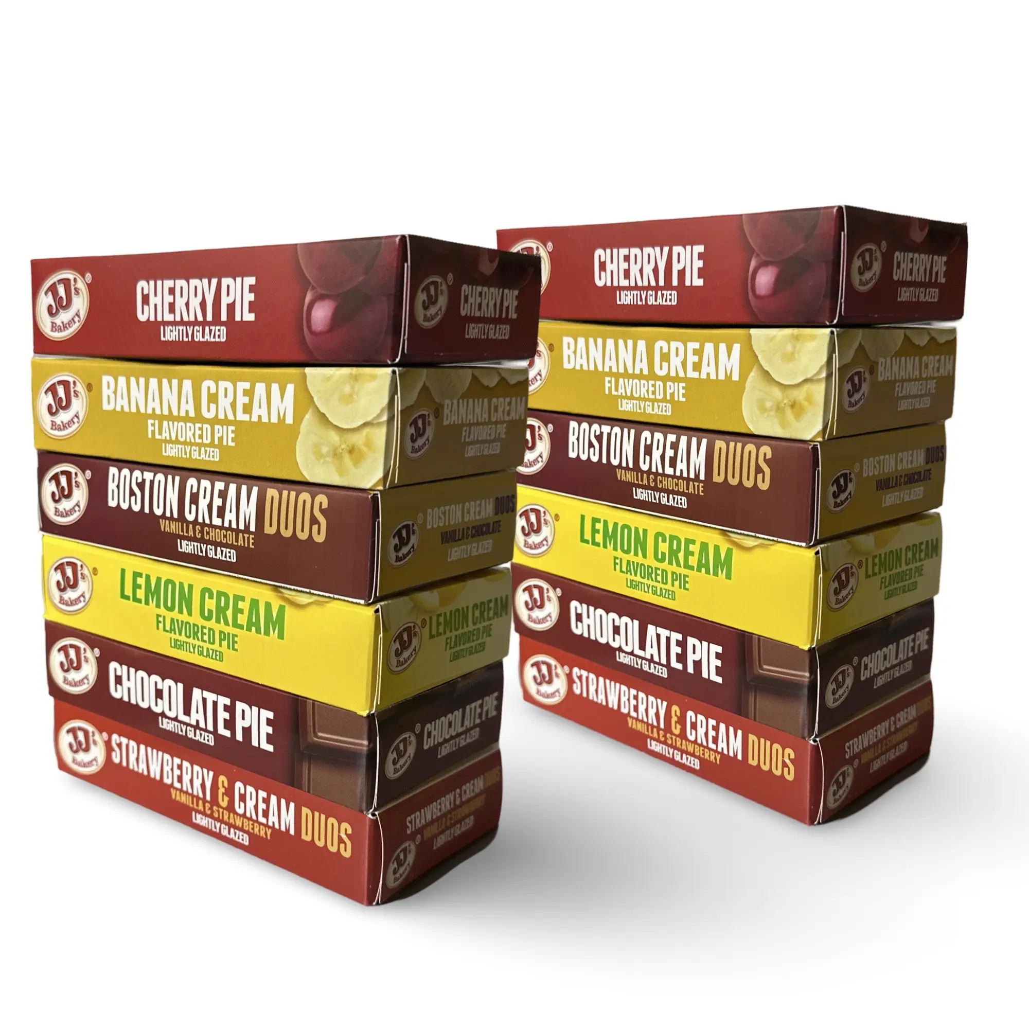 JJ's Bakery Glazed Pie Cream Flavored Variety Pack 4 Ounce Individually Boxed | Pack of 12